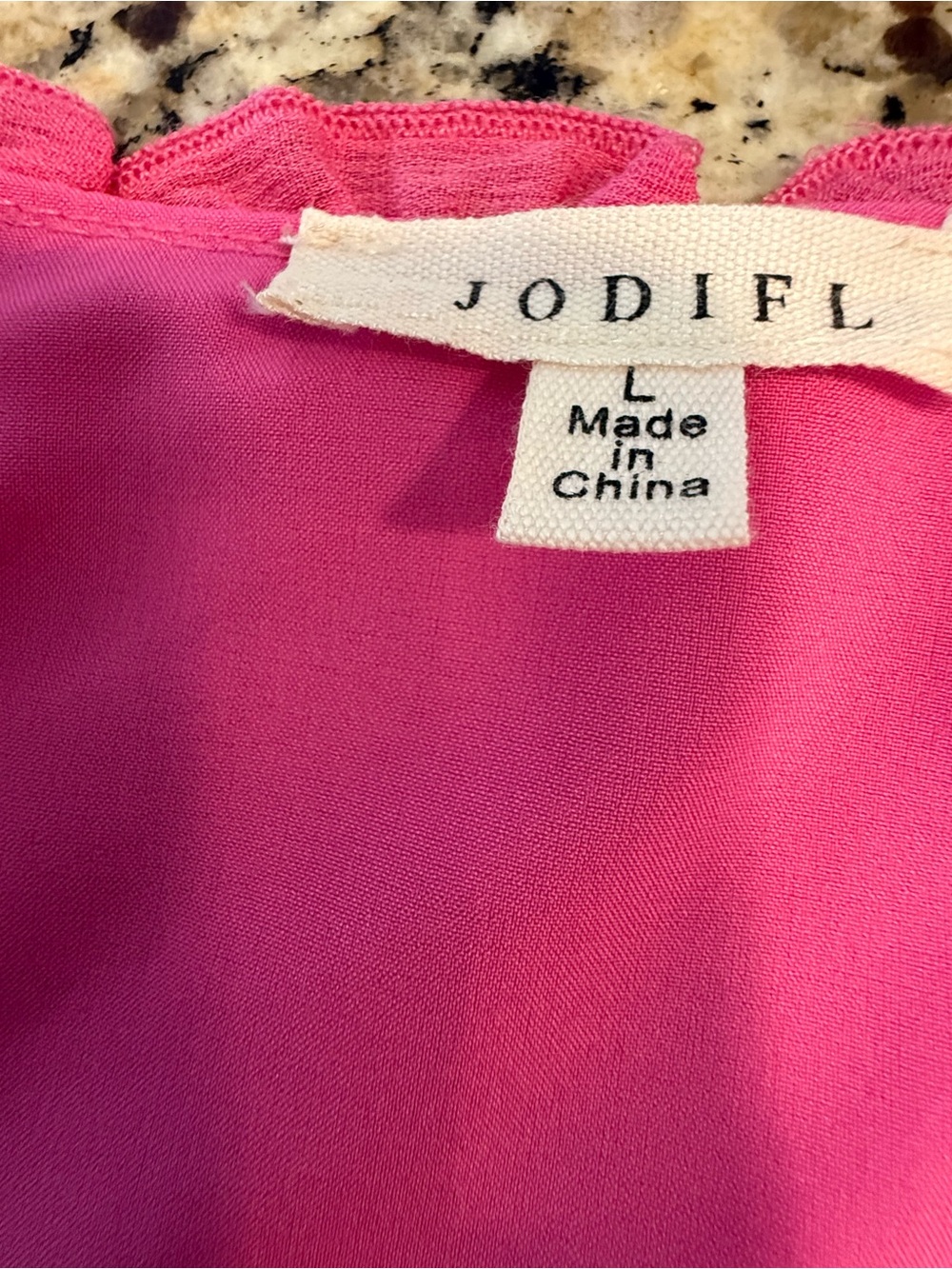 Jodifl pink ruffled tiered midi dress short sleeves SZ LG - Picture 7 of 15